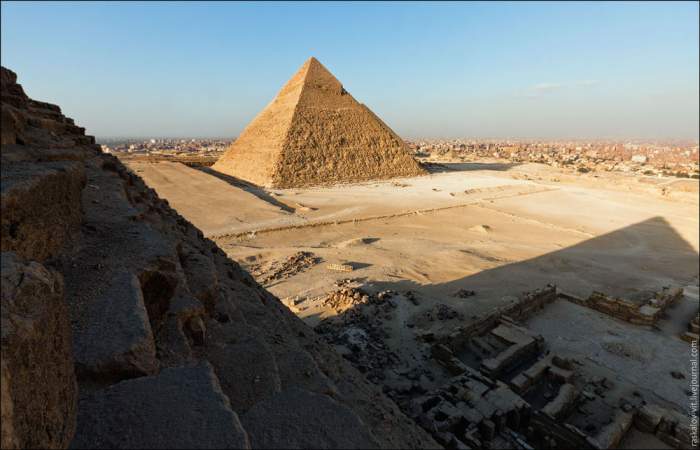 Pirâmides do Egito vistas do alto