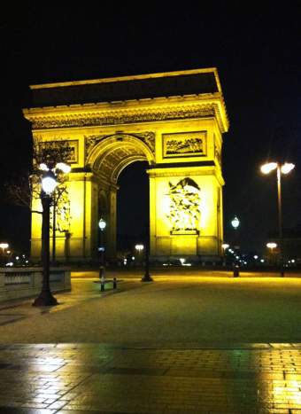 Arco do Triunfo Paris a noite