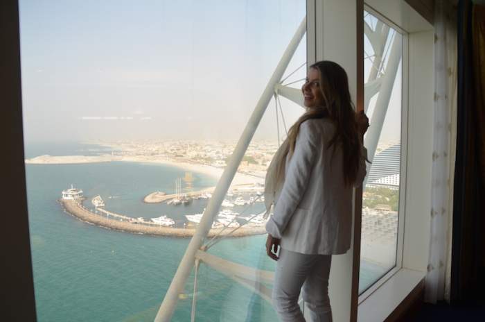 Vista do quarto do hotel Burj Al Arab