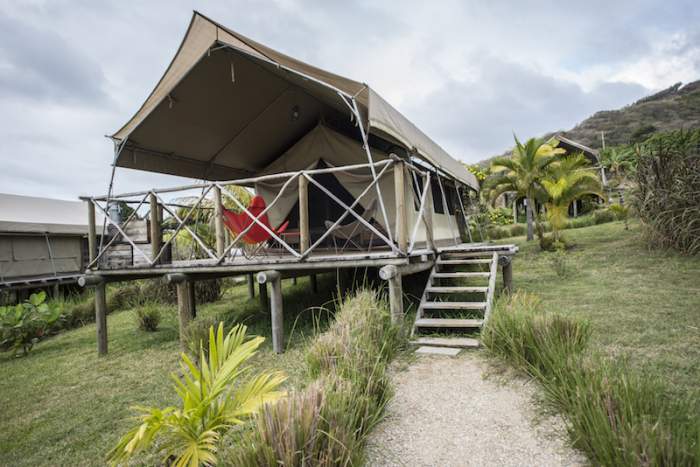 Acampamento de luxo nas Ilhas Maurício